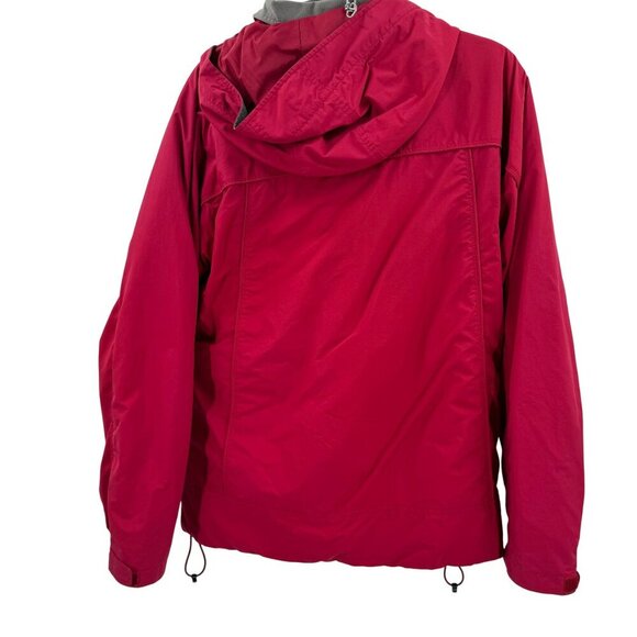 L.L. Bean Womens Red Hooded Jacket With Removable Gray Fleece Liner Size M - Picture 4 of 9